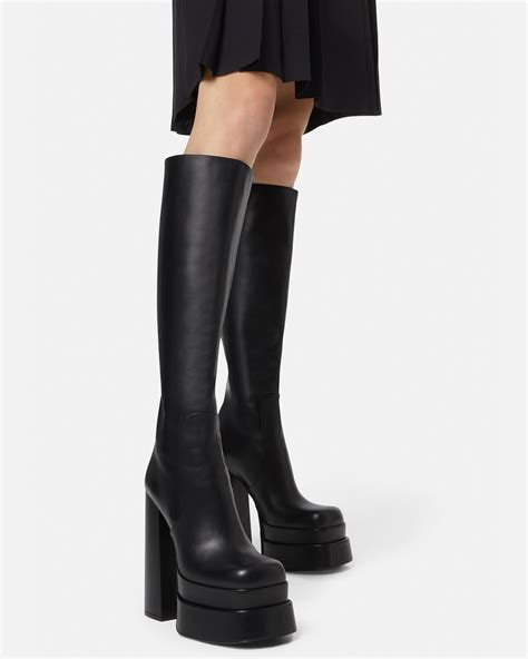 versace knee high boots